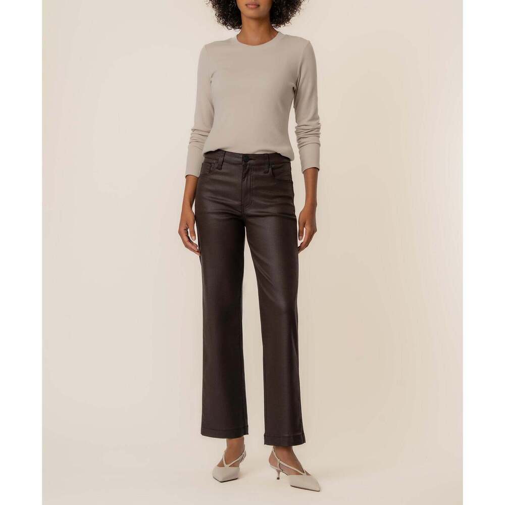 Kut from the Kloth Pattie Coated High Rise Straight Leg, Exclusive Size 6/ Cho